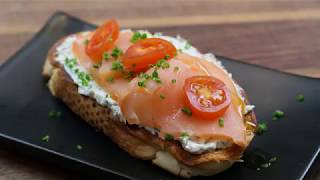 SALMON BRUSCHETTA  Recipe [upl. by Kloman]