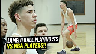 LaMelo Ball Full 5v5 Scrimmages vs NBA PROS Proves Hes 1 Pick Worthy at Rico Hines Runs [upl. by Llerahs]