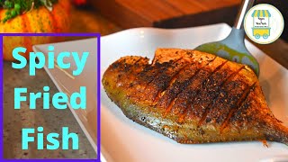 Spicy Fried Pompano Fish  Quick recipe  Yummy Golden Pompano [upl. by Aket]