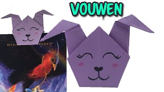 Konijn vouwen  ook leuk als paashaas origami [upl. by Frankel]