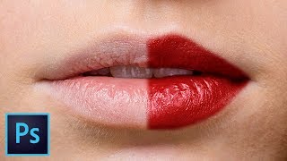 Create Highly Realistic Lipstick in Photoshop [upl. by Alleunam350]