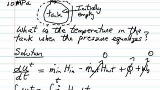 UnsteadyState Energy Balance Filling an Empty Tank [upl. by Nodnarg630]
