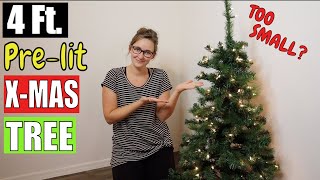 4 Foot PRELIT CHRISTMAS TREE UNBOXING AND ASSEMBLY  Christmas Tree Review for Decoration  Amazon [upl. by Areehs31]