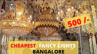 Cheapest fancy light market in Bangalore  fancy hanging crystal lights  Cheap and best  vlog 4 [upl. by Deck]