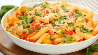 Bruschetta Chicken Pasta  Easy 15 Minute Dinner Recipe [upl. by Ecissej]