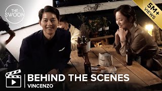 Behind the Scenes Song Joongki and Jeon Yeobeen huddle up on a cold day  Vincenzo ENG SUB [upl. by Whelan]