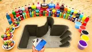 How to make Like Hand with Cement S25 amp iPhone 16 vs Big Coca Cola and Mentos Schweppes amp Mirinda [upl. by Grondin92]