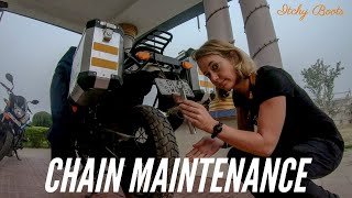 S1 Eps 5 CHAIN MAINTENANCE of a Royal Enfield Himalayan [upl. by Virgel858]