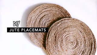 DIY JUTE PLACEMAT  Rustic Farmhouse Decor SUPER EASY [upl. by Bax]