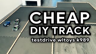 DIY cheap racedrift track for 128 scale wltoys K989 P929 just a testdrive [upl. by Ysdnyl]