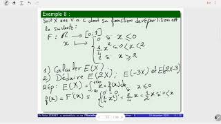 Variables aléatoires continues Paramètres  Espérance Variance Ecart type et moments [upl. by Dola]