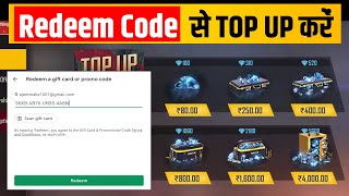 Free Fire Me Redeem Code Se Top UP Kaise Kare  How to Top up redeem code in free fire  Redeem code [upl. by Gladstone]