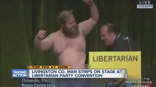 Libertarian delegate strips at convention [upl. by Iturhs482]