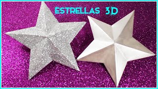 Estrella de Cartulina 3DChristmas Ornaments  Simple y Creativo [upl. by Garmaise]