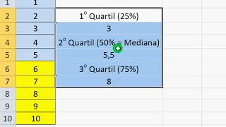 Quartis  Como calcular no Excel 2010 [upl. by Ahsenwahs]