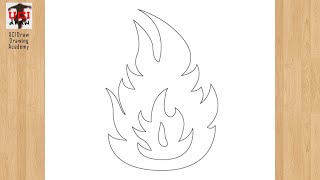 How to Draw a Flames Drawing  Easy Fire Flames Outline Step by Step Art for Beginners to Sketch [upl. by Iand749]