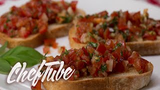 How to Make Italian Bruschetta  Recipe in description [upl. by Quiteris]