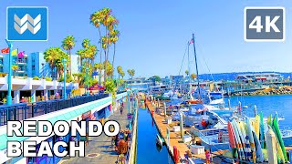 4k Redondo Beach Pier in South Bay Los Angeles California USA  Walking Tour amp Travel Guide [upl. by Kinson]