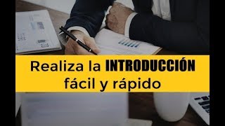 CÓMO HACER LA INTRODUCCIÓN DE UN TRABAJO DE INVESTIGACIÓN [upl. by Ribaudo904]