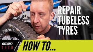 How To Repair Tubeless Tyres  MTB Maintenance [upl. by Euginomod211]