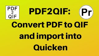 Convert PDF to QIF and import into Quicken PDF2QIF Windows [upl. by Necila]