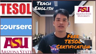 FREE TESOL Certification  Arizona State University  Coursera  Teach English [upl. by Etty]