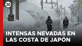 Intensas nevadas en la costa del mar de Japón [upl. by Resay]