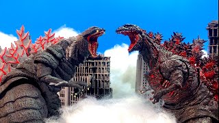 Godzilla ultima vs Shin Godzilla an epic battle stop motion [upl. by Noeled]