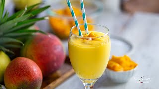 MANGO SMOOTHIE  Easy 3 INGREDIENTS without yogurt [upl. by Ledda]