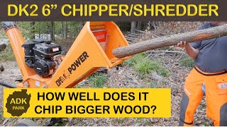 DK2 6quot COMMERCIAL CHIPPER SHREDDER REVIEW TAKE 2  SOME BIGGER WOOD [upl. by Burr]