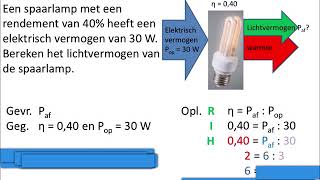 Natuurkunde Rendement afgegeven vermogen berekenen [upl. by Mis]