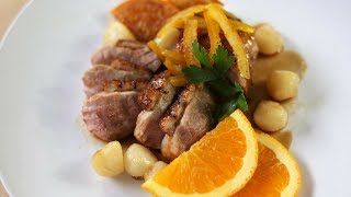 How to make an authentic canard a lorange duck breasts with sweet and sour orange sauce [upl. by Enner]