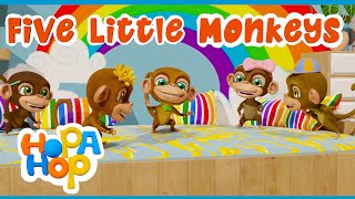 Five Little Monkeys Jumping on the Bed Lyrics  Song for Kids  HopaHop [upl. by Quintina]