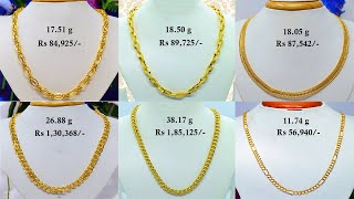 Latest Men Gold Chain Designs From 5 To 30 Grams With Weight And Price  Shridhi Vlog [upl. by Ylagam591]