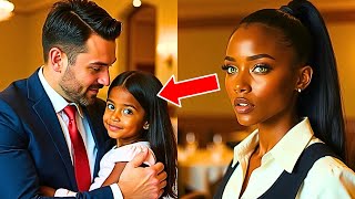 Waitress Brings Her Daughter to Work and She Runs to Hug the Millionaire at Table Calling Him quotDadquot [upl. by Enillebyam422]