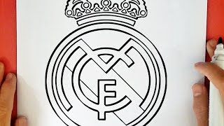 COMMENT DESSINER LE LOGO DU REAL MADRID [upl. by Lleksah]