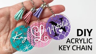 ACRYLIC KEYCHAIN TUTORIAL DIY  Vinyl on Acrylic Keychains  DIY Craft Tutorials [upl. by Elbam]