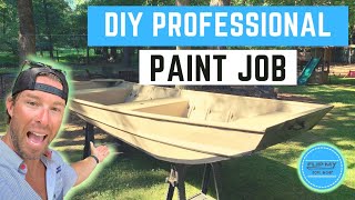 How to Paint A Jon Boat DIY Professionally 2020 [upl. by Ruhtracm]