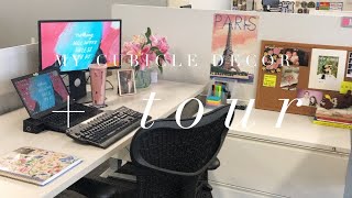 MY WORK DESK DECOR  CUBICLE TOUR [upl. by Anailli]