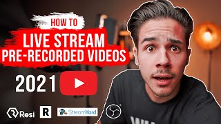 How to Live Stream Prerecorded Videos To YouTube UPDATED  Beginner Guide [upl. by Volnak]