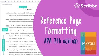 APA 7th Edition Formatting the APA Reference Page  Scribbr 🎓 [upl. by Mure540]