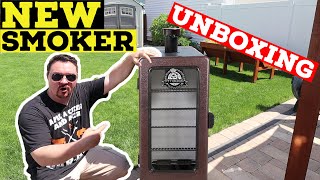 Pit Boss Vertical Pellet Smoker Unboxing And First Cook [upl. by Anawak]