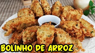 COMO FAZER BOLINHO DE ARROZ RÁPIDO E FÁCIL  Cebola e Salsa [upl. by Stegman]