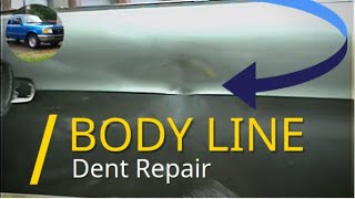 How to Repair a Dent on a Body Line  Pulling Body Filler  Bondo [upl. by Kerred]