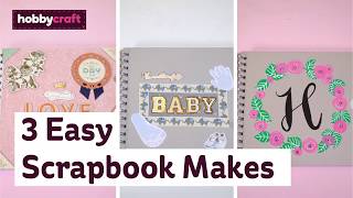 3 Easy Scrapbook Cover Ideas  Hobbycraft [upl. by Amrak]