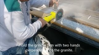 How to cut granite using a grinder and diamond blade  D I Y [upl. by Lonnard392]