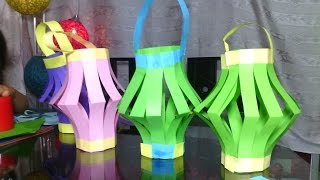 COMO HACER FAROLES DE PAPEL how to make paper lanterns [upl. by Ahsitel]