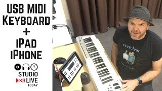 How to use a USB MIDI Keyboard in GarageBand iOS iPhoneiPad [upl. by Endora]