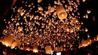 Floating Lanterns Festival  Yi Peng  Loy Krathong  Chiang Mai Thailand [upl. by Nomde]