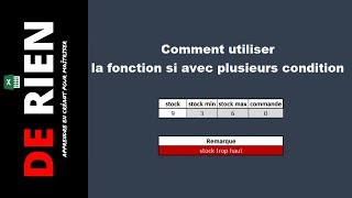 comment utiliser la fonction si avec plusieurs condition  Tutoriel Excel  DE RIEN [upl. by Giarg]